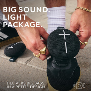Ultimate Ears - MINIROLL Ultra-Portable Waterproof Bluetooth Speaker with 131 ft Range - Gentle Black