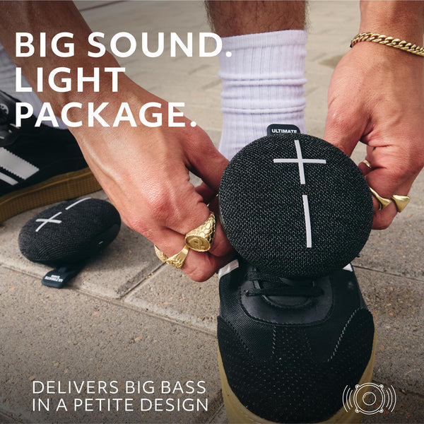 Ultimate Ears - MINIROLL Ultra-Portable Waterproof Bluetooth Speaker with 131 ft Range - Gentle Black