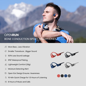 Shokz - OpenRun Mini Wireless Bone Conduction Open-Ear Bluetooth Endurance Headphones (USB-Charging) - Black