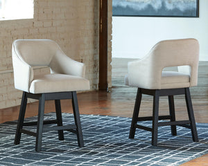 Tallenger - Upholstered Swivel Barstool (Set of 2) #beige #24''wx23''dx38''h