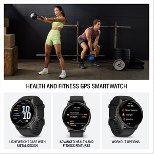 Garmin - Venu 4 GPS Smartwatch 45 mm Fiber-reinforced polymer - Slate - (2025)