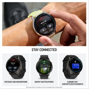 Garmin - Venu 4 GPS Smartwatch 45 mm Fiber-reinforced polymer - Slate - (2025)