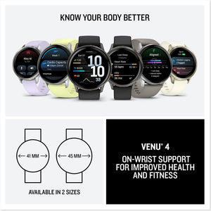 Garmin - Venu 4 GPS Smartwatch 45 mm Fiber-reinforced polymer - Slate - (2025)