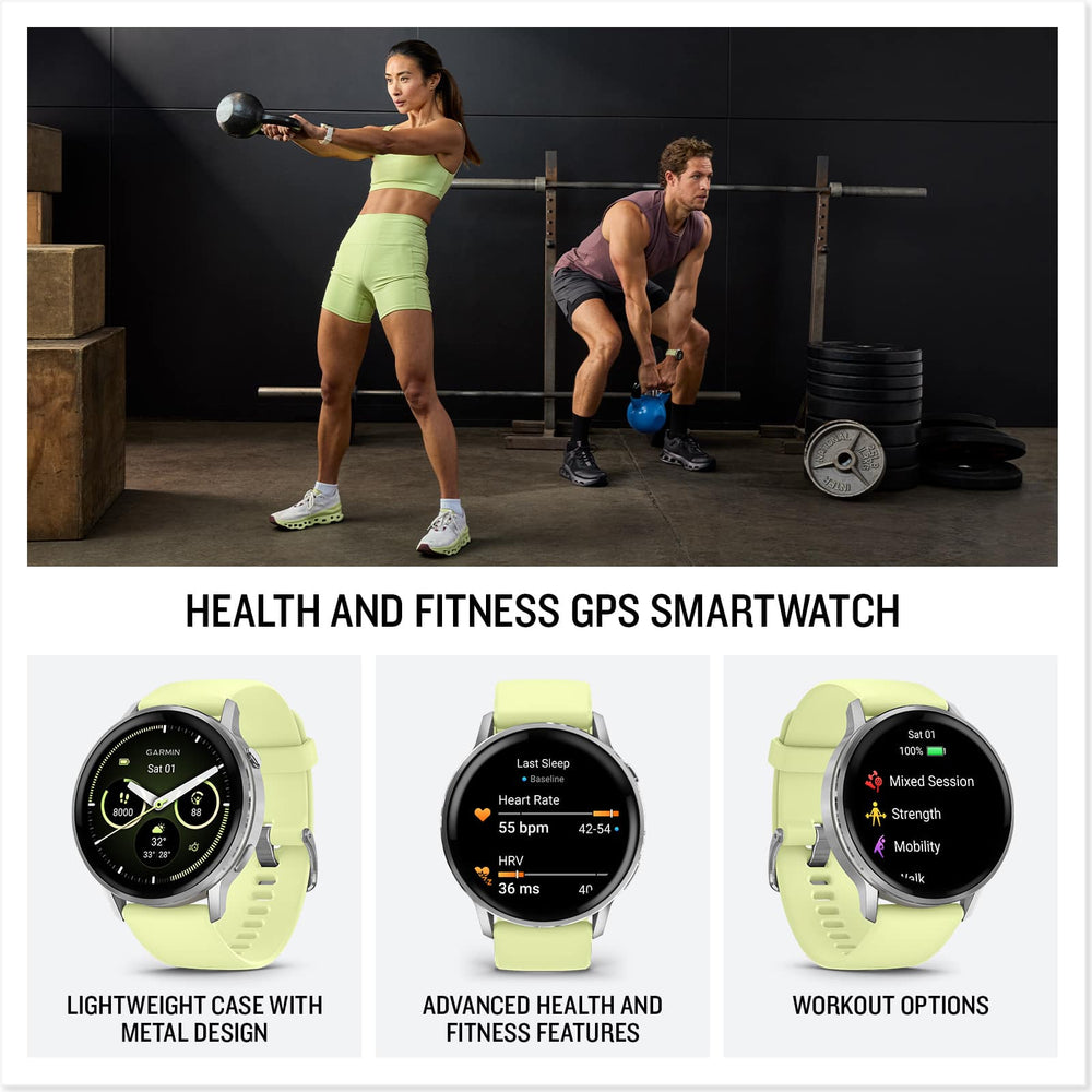 Garmin - Venu 4 GPS Smartwatch 45 mm Fiber-reinforced polymer - Silver - (2025)
