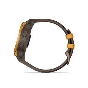 Garmin - Instinct Crossover AMOLED GPS Smartwatch 47 mm Fiber-reinforced Polymer - Bronze/sunburst with cocoa silicone band - (2025)
