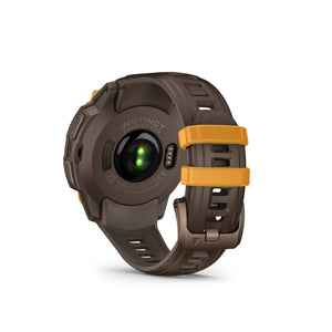 Garmin - Instinct Crossover AMOLED GPS Smartwatch 47 mm Fiber-reinforced Polymer - Bronze/sunburst with cocoa silicone band - (2025)