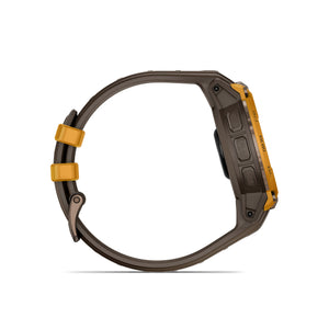 Garmin - Instinct Crossover AMOLED GPS Smartwatch 47 mm Fiber-reinforced Polymer - Bronze/sunburst with cocoa silicone band - (2025)