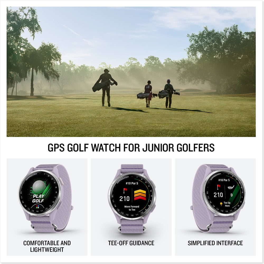 Garmin - Approach J1 Junior Golf GPS Smartwatch 43mm Anodized Aluminum - Silver Aluminum Bezel - (2026)