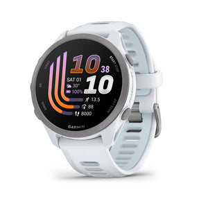 Garmin - Forerunner 170 Music GPS Smartwatch 43 mm Fiber-Reinforced polymer - Whitestone/Cloud Blue - (2026)