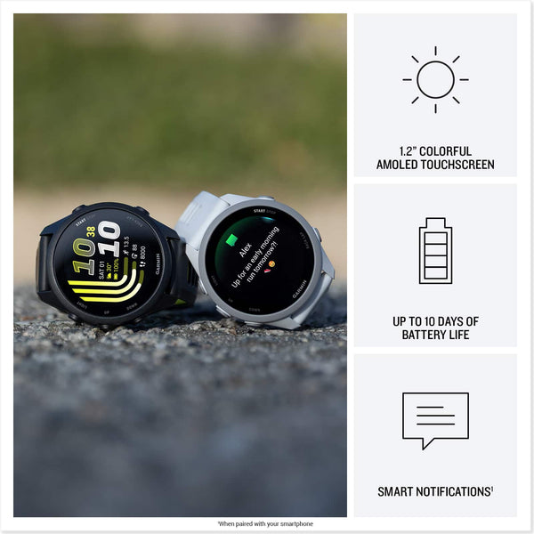 Garmin - Forerunner 170 Music GPS Smartwatch 43 mm Fiber-Reinforced polymer - Whitestone/Cloud Blue - (2026)