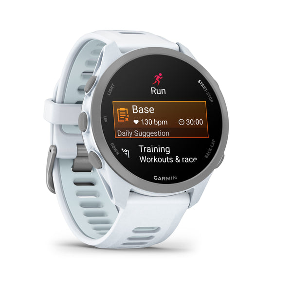 Garmin - Forerunner 170 Music GPS Smartwatch 43 mm Fiber-Reinforced polymer - Whitestone/Cloud Blue - (2026)