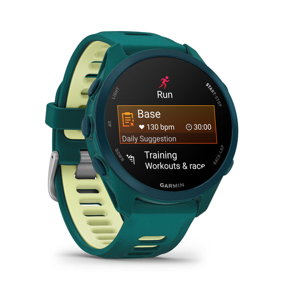 Garmin - Forerunner 170 Music GPS Smartwatch 43 mm Fiber-Reinforced polymer - Teal Green/Citron - (2026)