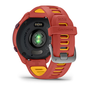 Garmin - Forerunner 170 Music GPS Smartwatch 43 mm Fiber-Reinforced polymer - Red Pink/Mango - (2026)