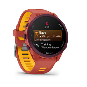 Garmin - Forerunner 170 Music GPS Smartwatch 43 mm Fiber-Reinforced polymer - Red Pink/Mango - (2026)