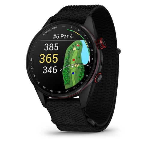 Garmin - Approach S72 - 47 mm Golf GPS Smartwatch Fiber-reinforced polymer - Carbon Gray/Red DLC Titanium - (2026)
