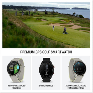 Garmin - Approach S72 - 47 mm Golf GPS Smartwatch Fiber-reinforced polymer - Carbon Gray/Red DLC Titanium - (2026)