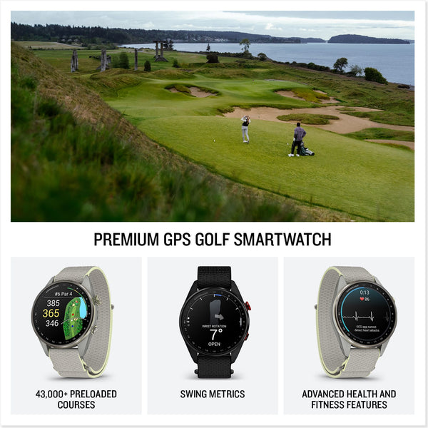 Garmin - Approach S72 - 47 mm Golf GPS Smartwatch Fiber-reinforced polymer - Carbon Gray/Red DLC Titanium - (2026)
