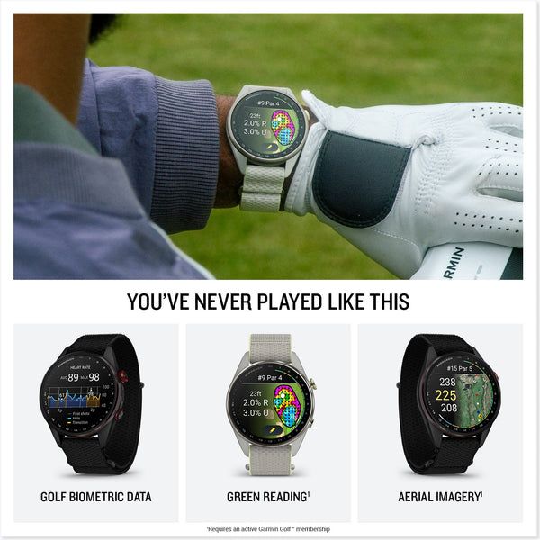 Garmin - Approach S72 - 47 mm Golf GPS Smartwatch Fiber-reinforced polymer - Carbon Gray/Red DLC Titanium - (2026)