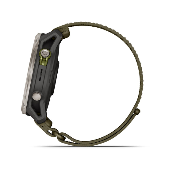 Garmin - Enduro 4 GPS Smartwatch 51mm Fiber-reinforced polymer - Titanium with Dark Olive ComfortFit fabric band - (2026)