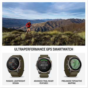Garmin - Enduro 4 GPS Smartwatch 51mm Fiber-reinforced polymer - Titanium with Dark Olive ComfortFit fabric band - (2026)