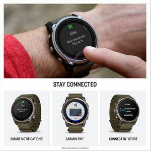 Garmin - Enduro 4 GPS Smartwatch 51mm Fiber-reinforced polymer - Titanium with Dark Olive ComfortFit fabric band - (2026)
