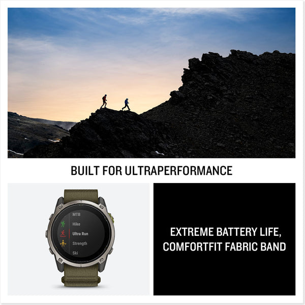 Garmin - Enduro 4 GPS Smartwatch 51mm Fiber-reinforced polymer - Titanium with Dark Olive ComfortFit fabric band - (2026)