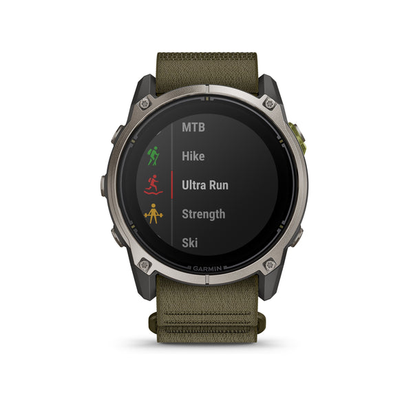 Garmin - Enduro 4 GPS Smartwatch 51mm Fiber-reinforced polymer - Titanium with Dark Olive ComfortFit fabric band - (2026)