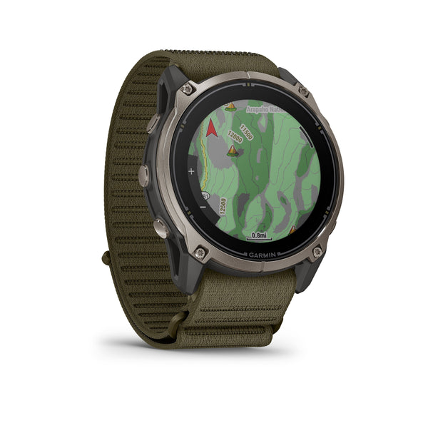Garmin - Enduro 4 GPS Smartwatch 51mm Fiber-reinforced polymer - Titanium with Dark Olive ComfortFit fabric band - (2026)