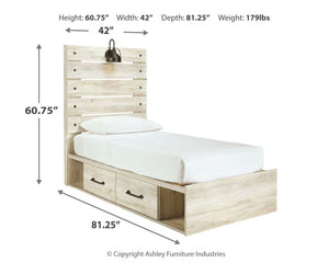 Cambeck - Panel Bed #twin #sidestorage