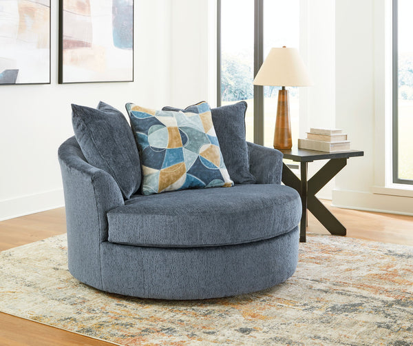 Maxon Place - Oversized Swivel Accent Chair #blue
