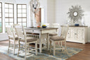Bolanburg - Rectangular Counter Table Set #8pc.table,6barstools,server