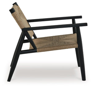 Halfmore - Sillón decorativo - Negro / Natural
