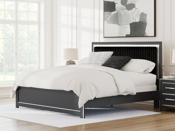 Zuraleus - Upholstered Panel Bed #black #king