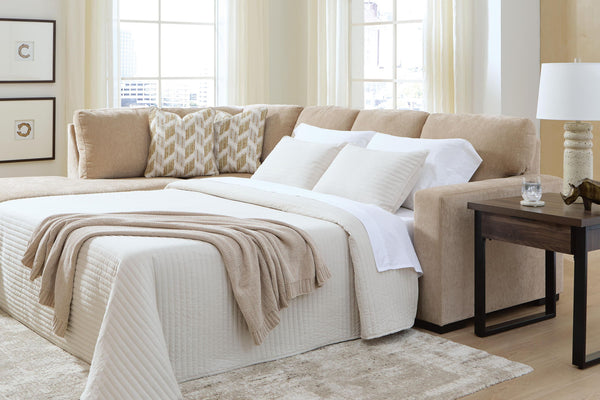 Bridgepoint - Sleeper Sectional #lightbrown #2pc.leftarmfacingcornerchaisesleepersectional