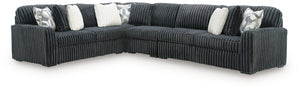 Midnight-Madness - Sectional - Gunmetal #4pc.sectionalwithlaf/rafsofaandarmlesschair