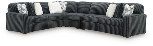 Midnight-Madness - Sectional - Gunmetal #4pc.sectionalwithlaf/rafsofaandarmlesschair
