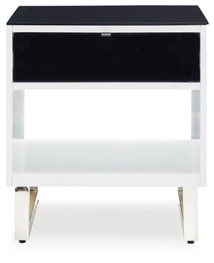 Gardoni - Mesa auxiliar rectangular - Blanco / Negro