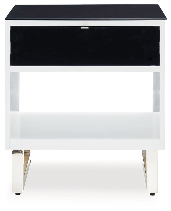 Gardoni - Mesa auxiliar rectangular - Blanco / Negro