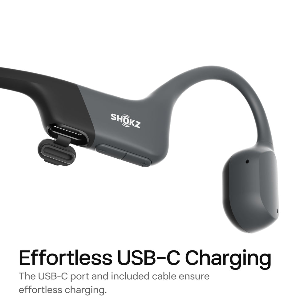 Shokz - OpenRun Mini Wireless Bone Conduction Open-Ear Bluetooth Endurance Headphones (USB-Charging) - Black