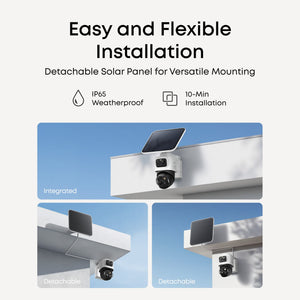 eufy - eufyCam S4 Triple Lens Wireless Solar Security Camera with 360° View, Auto Tracking, No Monthly Fees - White
