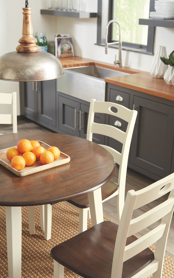 Woodanville - Round Dining Table Set #3pc.table,2chairs