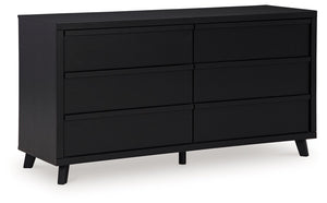 Danziar - Cómoda de Seis Cajones - Negro