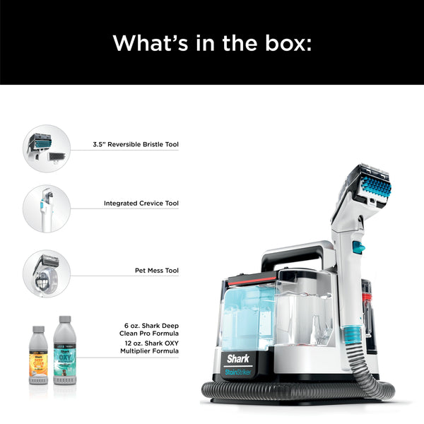 Shark - StainStriker Portable Carpet & Upholstery Cleaner - Spot, Stain, & Odor Eliminator - White
