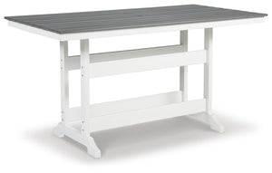 Transville - Rectangular Counter Table With Umbrella Option - Gray / White