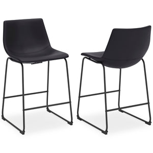 Centiar - Upholstered Barstool (Set of 2) #black #19''wx22''dx35''h