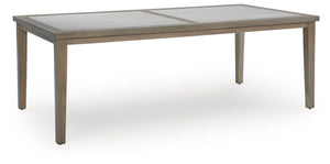 Rancho Rainier - Mesa de Comedor Rectangular con Opción para Sombrilla - Marrón / Beige