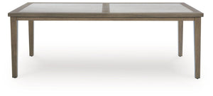 Rancho Rainier - Mesa de Comedor Rectangular con Opción para Sombrilla - Marrón / Beige