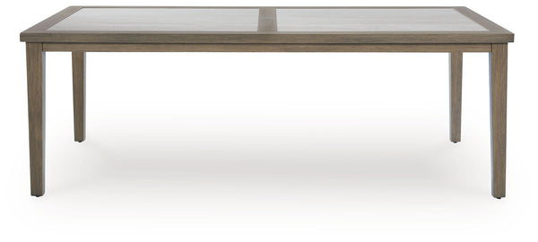 Rancho Rainier - Mesa de Comedor Rectangular con Opción para Sombrilla - Marrón / Beige