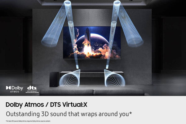 Samsung - Q-series HW-Q600F ATMOS 3.1.2 Ch Soundbar with Subwoofer - Titan Black