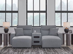 Modmax II - 3 Piece Reclining Sectional #darkgray #3pc.powerrecliningsectionalwithdoublechaiseandaudioconsole